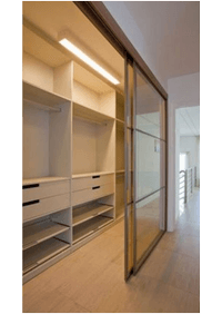 Линейная гардеробная комната с дверями купе Челябинск