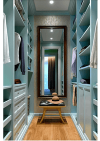 Параллельная гардеробная комната с большим зеркалом Челябинск